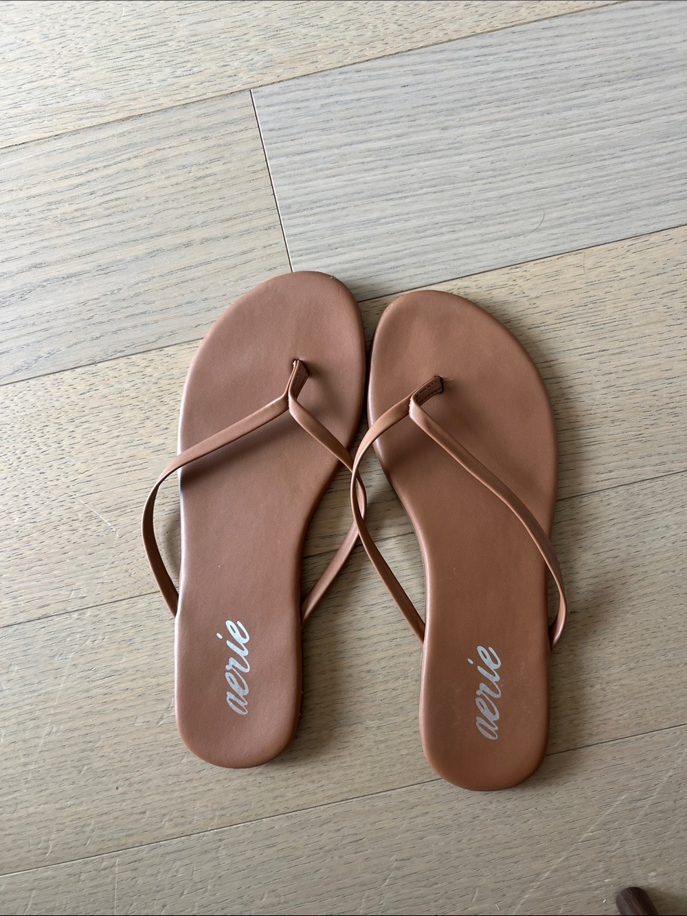 aerie Brown Thin-Strap Flip Sandals
